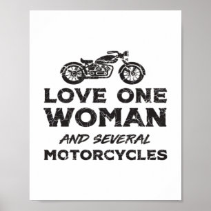 Affiche Aimer une femme et plusieurs motos essentiel