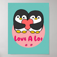 Aimez beaucoup Kawaii mignon pingouins tenant coeu