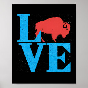 Affiche Aimez Buffalo Wild Américain Cadeaux d'amant de bi