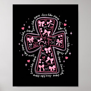 Affiche Aimez comme Jésus Coquette Cœur Croix Chrétien Val
