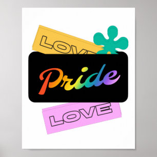 Affiche Aimez l'amour de fierté. LGBT+pride. Arc-en-ciel