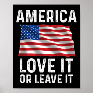 Affiche Aimez-le ou quittez-le Drapeau américain patriotiq