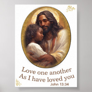 Affiche Aimez les uns les autres verset de la Bible chréti