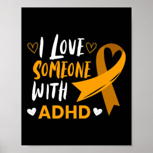 Affiche Aimez Quelqu'Un Avec Adhd Ribbon Sensibilisation H
