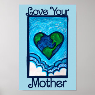 Affiche Aimez votre mère jour des terres nature amoureux c