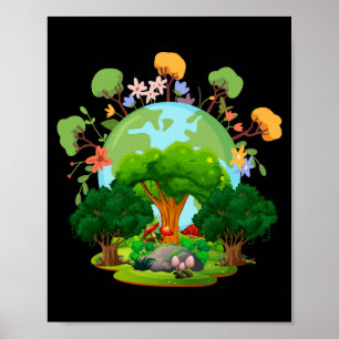 Affiche Aimez Votre Planète Mère Terre T Shirt