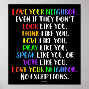 Affiche Aimez votre voisin Motivational Diverse classe