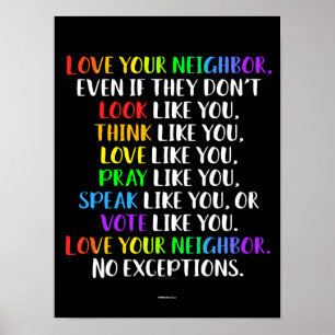 Affiche Aimez Votre Voisin Motivational Diverse Salle de C