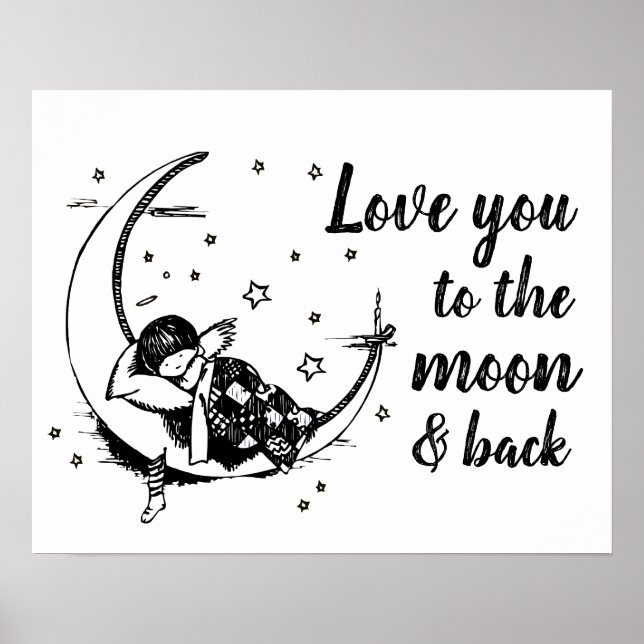 Affiche Aimez-vous à la citation de la lune et de la pépin (Devant)