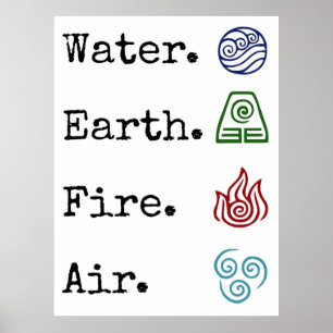 Affiche air d'incendie de la terre d'eau