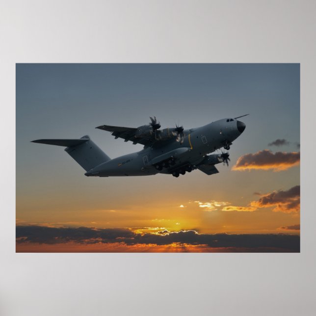 Affiche Airbus A400M Au Coucher Du Soleil (Devant)