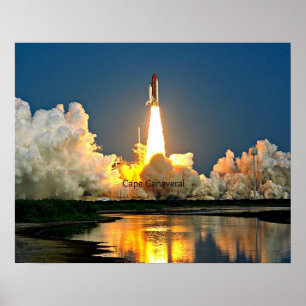 Affiche Aire de lancement de Cap Canaveral étiquetée