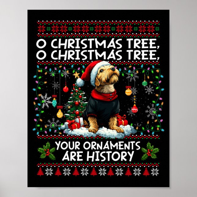 Affiche Airedale Terrier Christmas Tree Decorations Dog Lo (Devant)