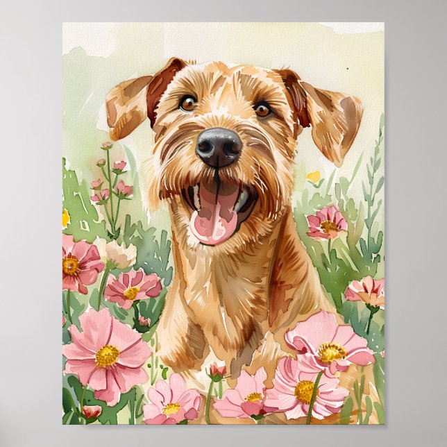 Affiche Airedale Terrier Dog Art - Watercolor Wall Impress (Devant)