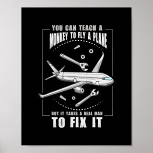 Affiche Airplane Mechanic Quote For Aircraft Lovers 