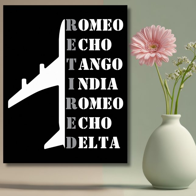 Affiche Airplane Retired Nato Phonetic Alphabet Aviation (Créateur téléchargé)
