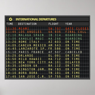 Affiche Airport Board (texte personnalisable, titre aussi)