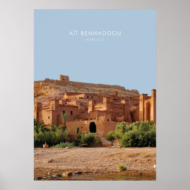Affiche Ait Benhaddou, Maroc Travel Artwork (Devant)