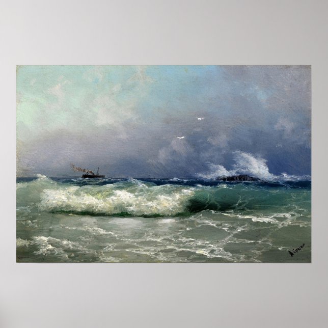 Affiche Aivazovsky - Biarritz 1889 (Devant)