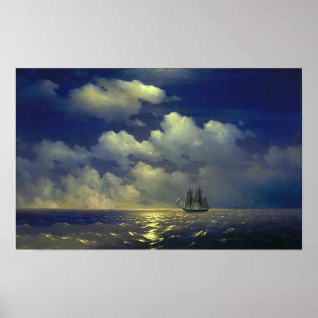 Affiche Aivazovsky - Brig Mercury, Victoire sur 2 Turcs… (Devant)