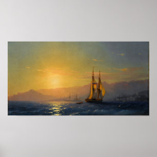 Affiche Aivazovsky - Coucher De Soleil En Mer 1877