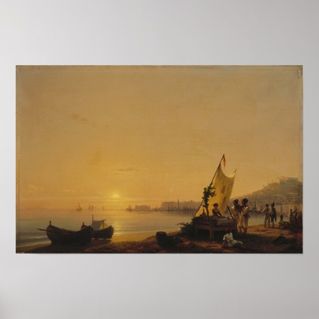 Affiche Aivazovsky - La Baie De Naples 1900 (Devant)