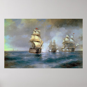 Affiche Aivazovsky - La brigantine Mercury attaquée par de