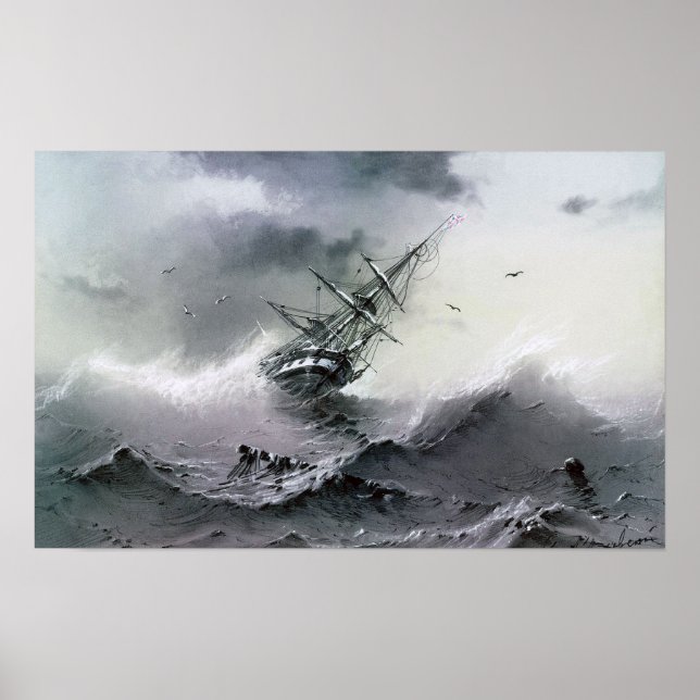 Affiche Aivazovsky - Navire qui coule (Devant)