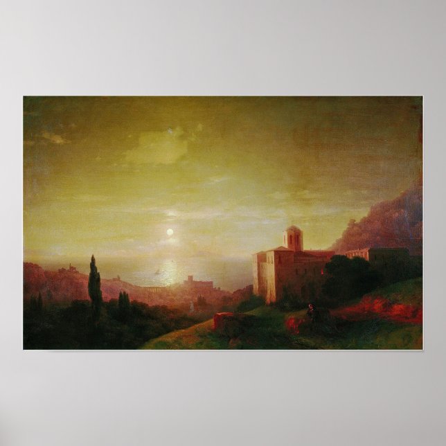 Affiche Aivazovsky - Nuit au clair de lune sur le rivage d (Devant)