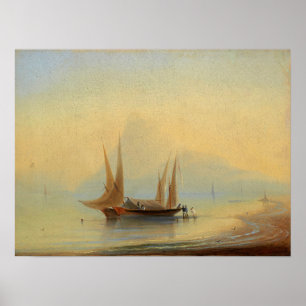 Affiche Aivazovsky - Péniches au large de la côte