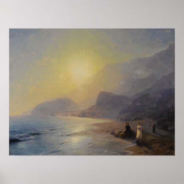 Affiche Aivazovsky - Pouchkine Sur Le Rivage (Devant)