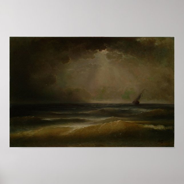 Affiche Aivazovsky - Tempête 1880 (Devant)
