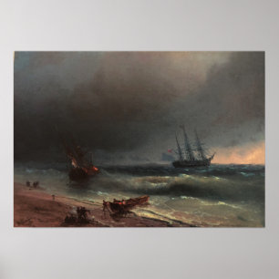 Affiche Aivazovsky - Tempête Au Large De La Plage