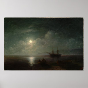 Affiche Aivazovsky - Un Paysage Maritime Avec Une Pleine l