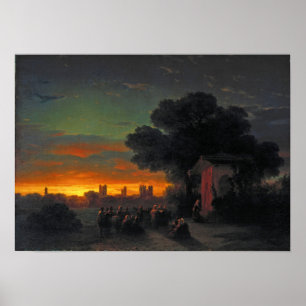 Affiche Aivazovsky - Vue en Crimée au coucher du soleil