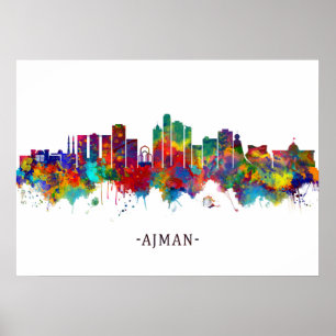 Affiche Ajman UAE Skyline