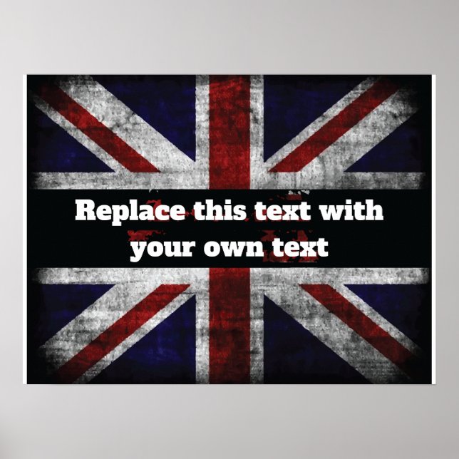 Affiche Ajouter du texte sur le drapeau anglais Jeu d'orei (Devant)