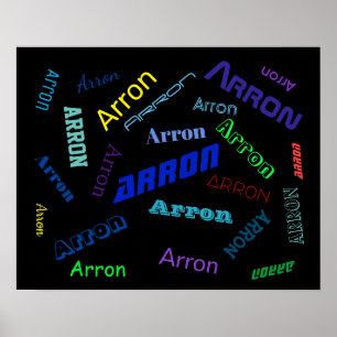 Affiche Ajouter n'importe quel nom ou mot Multicolore