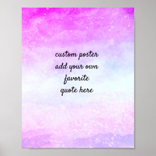 Affiche ajouter un guillemet peint aquarelle rose et viole