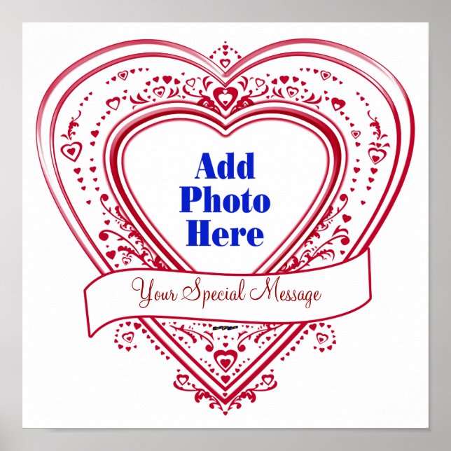 Affiche Ajouter un message spécial Photo Red Hearts (Devant)