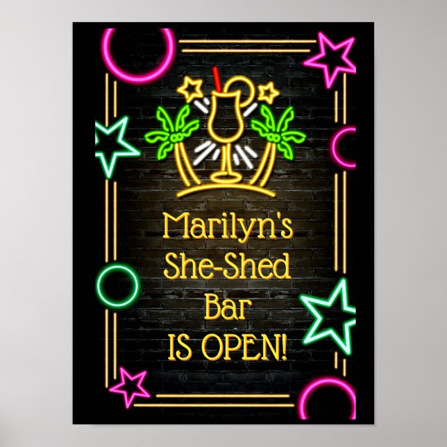 Affiche Ajouter un nom Changer le texte Shed Bar Cocktails (Devant)