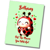 Ajouter un texte de nom, coccinelle rouge, nurseri