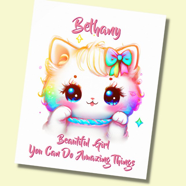 Affiche Ajouter un texte de nom,  petite nursery de chaton (Créateur téléchargé)