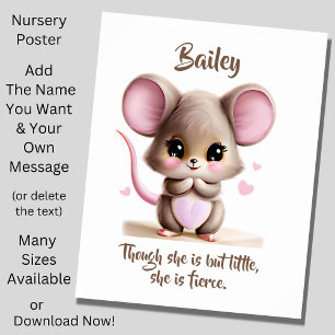 Affiche Ajouter un texte de nom, Souris Bébé avec de Grand