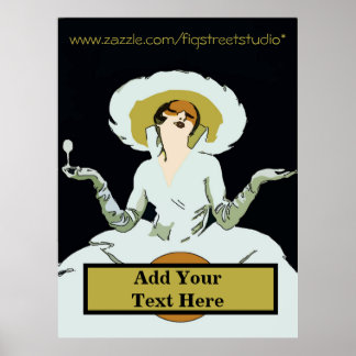Affiche Ajouter un texte de style vintage, panneau de dame