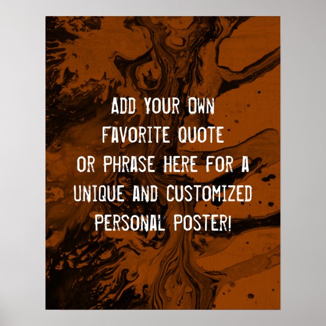 Affiche Ajouter une citation personnalisée Marbre noir, Or (Devant)