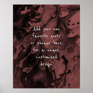 Affiche Ajouter Votre Citation Personnalisée Marbre Noir,