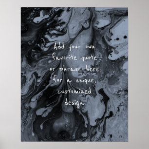 Affiche Ajouter Votre Devis Personnalisé Marbre Noir, Bleu