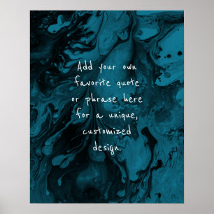 Affiche Ajouter Votre Devis Personnalisé Marbre Noir, Bleu