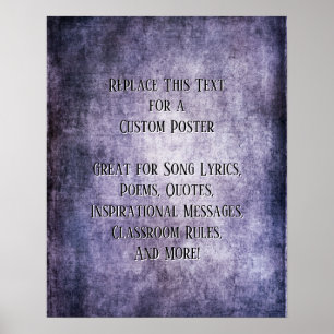 Affiche Ajouter Votre Devis Texte Grunge Violet foncé Tex